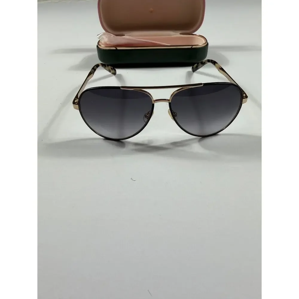 Kate Spade Amarissa Aviator Sunglasses Black Gold Gradient Lens